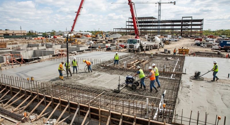 Commercial Slab Construction in Irving, TX
