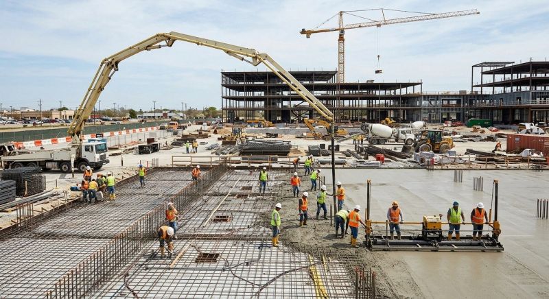Commercial Slab Construction in Irving, TX