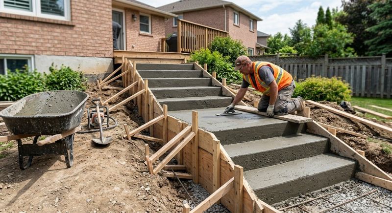 Poured Steps Installation in Fort Worth, TX