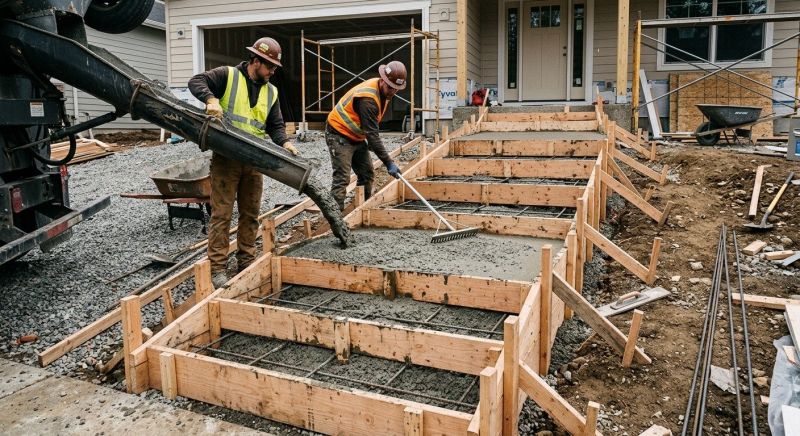 Poured Steps Installation in Grand Prairie, TX