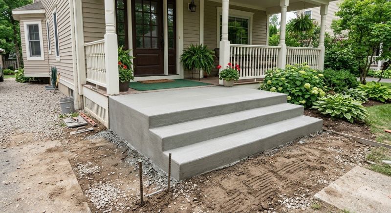 Poured Steps Installation in Keller, TX